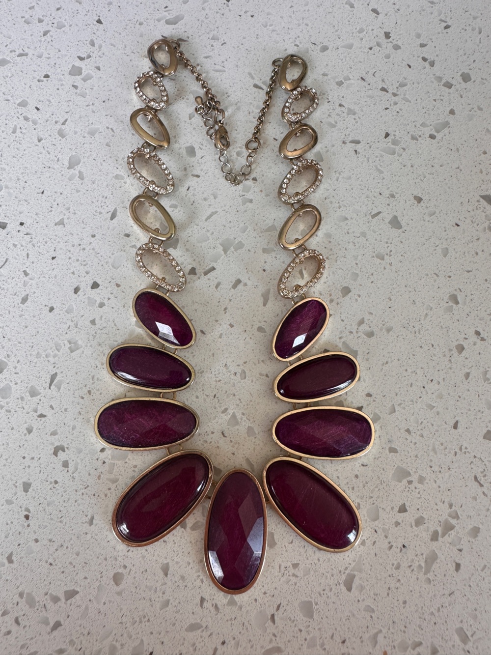 Gold and Plum Statement Necklace